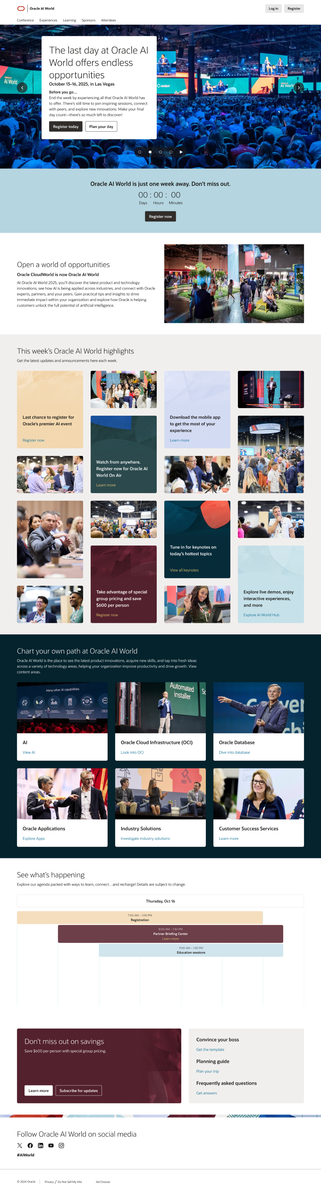 The AI World 2025 homepage