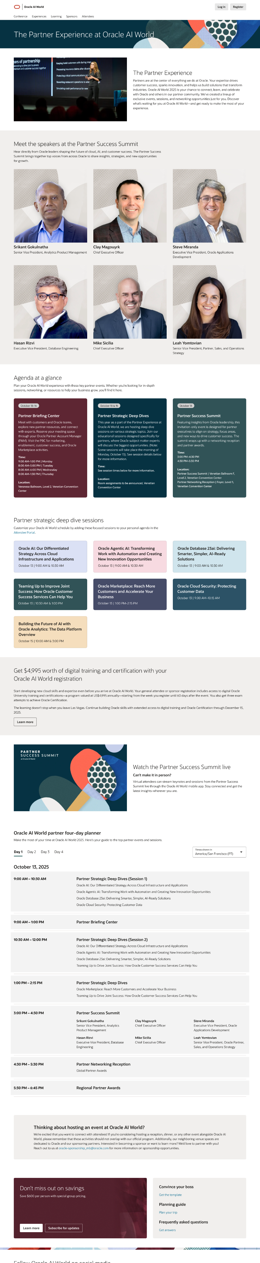 The AI World 2025 partners page