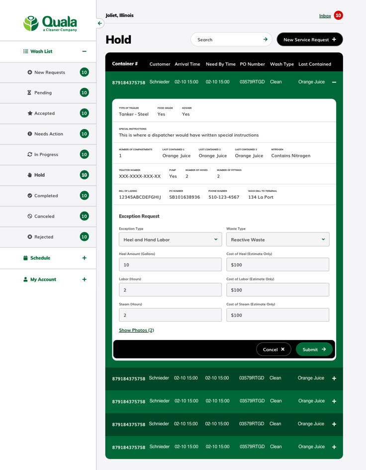 A completion notification telling the customer their trailer is ready for pickup