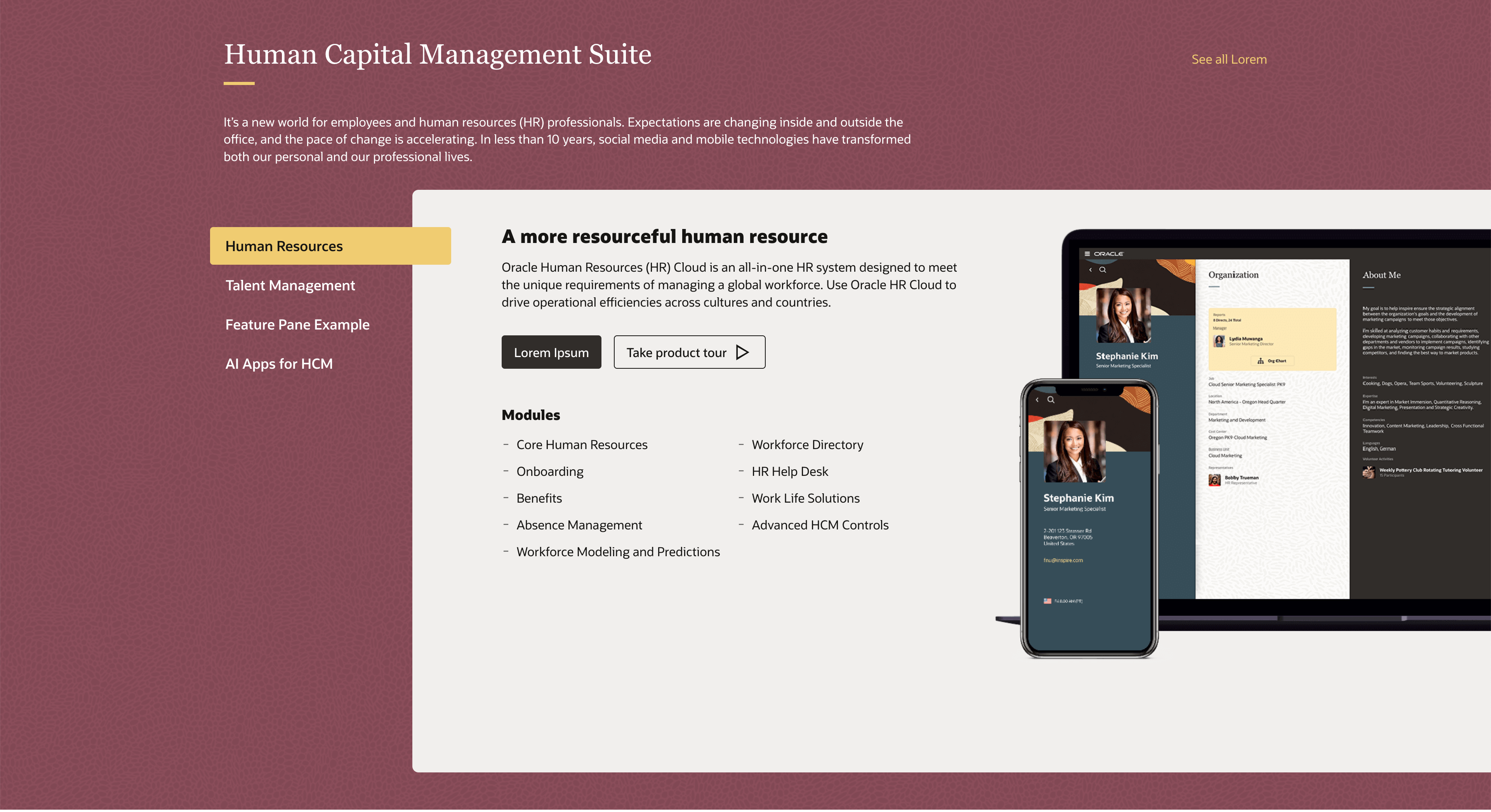 The same product list component as built and shipped on the live site